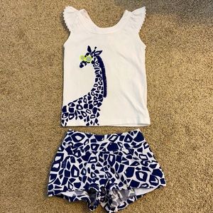 Gymboree girls matching giraffe set, size 5
